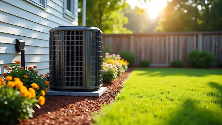 A homeowner checks the air filter next to an open central air return vent inside a typical residential hallway.